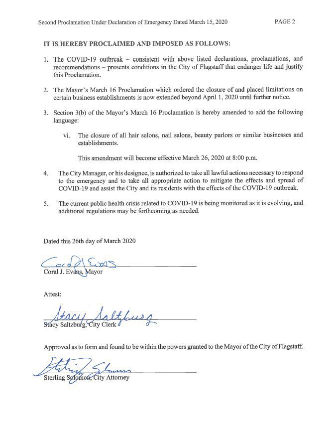 Second Mayoral Proclamation on COVID-19 page 2